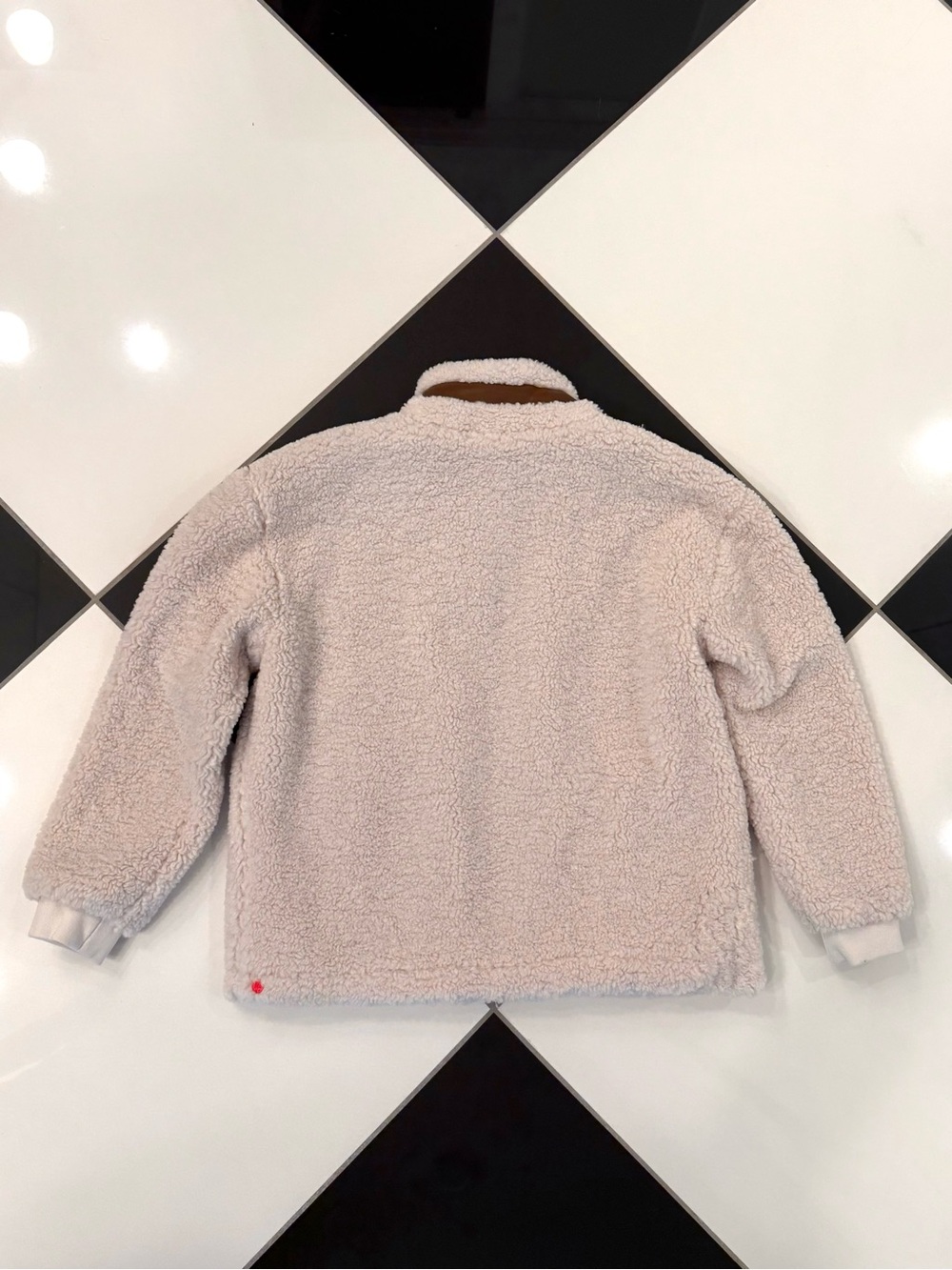 Hunter Cream Teddy Jacket with Brown Trim - Picture 8 of 8